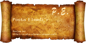 Posta Elemér névjegykártya